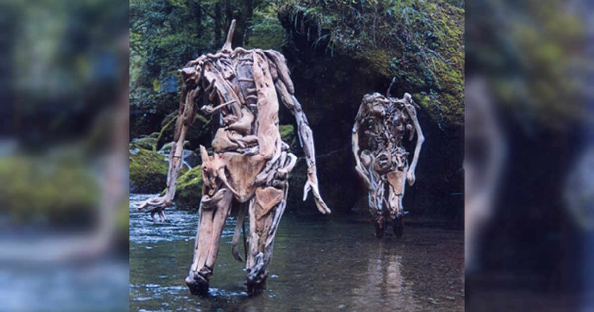 creepy wood statues are both beautiful and horrifying